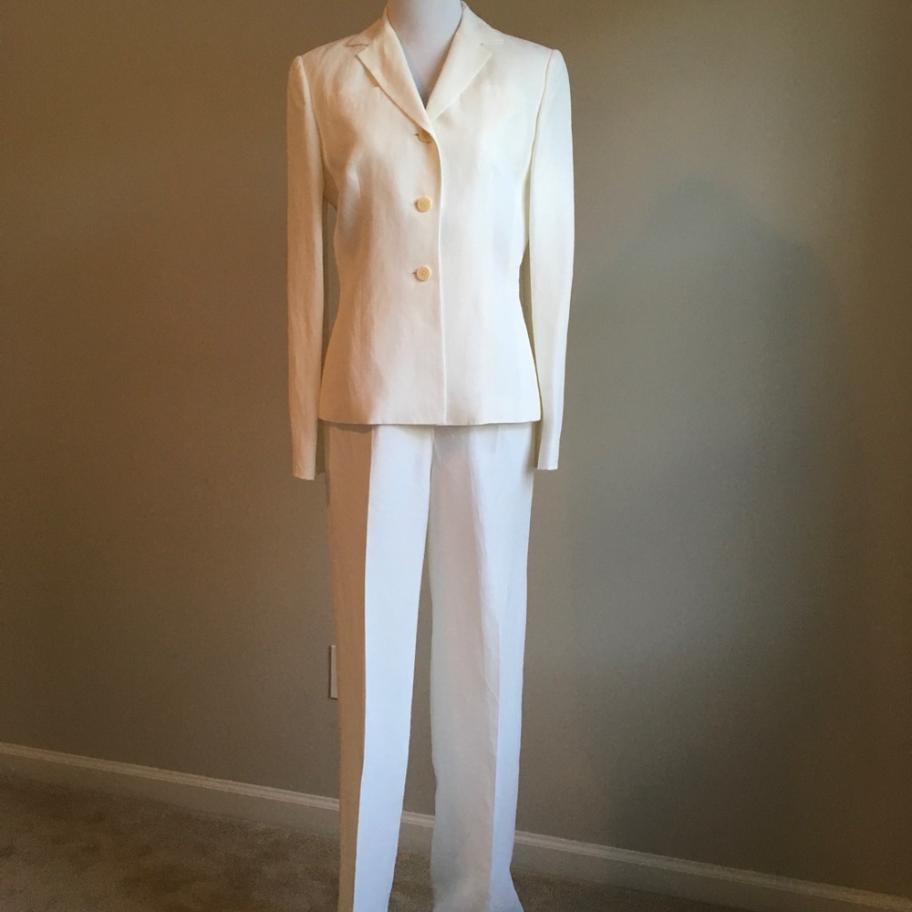 Ann Taylor white linen suit